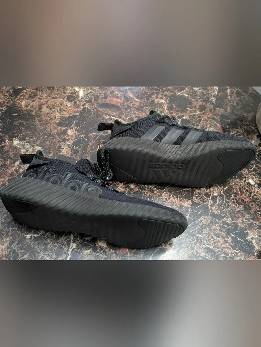 adidas All-Black Knit Athletic Sneakers